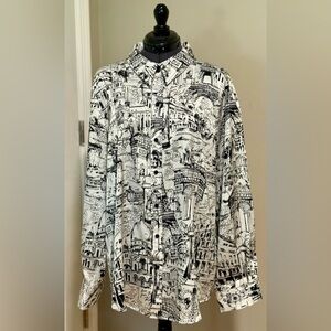 Gently Worn Karl Lagerfeld Monochrome Script Shirt